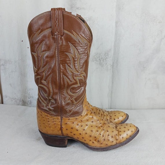 Vintage Tony Lama El Rey Ostrich Cowboy Boots Wit… - image 10