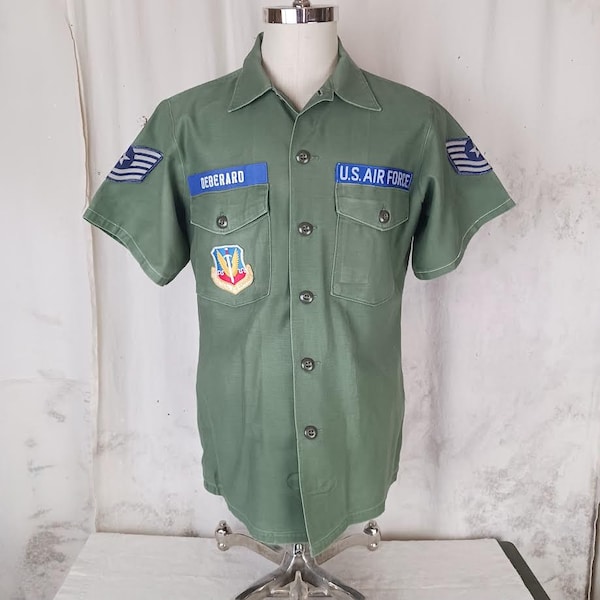 Vintage U.S. Military OG 107 Short Sleeved Shirt Men's Size Medium