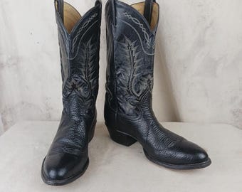 Tony Lama Black Label Vintage Broken-in and Distressed Black