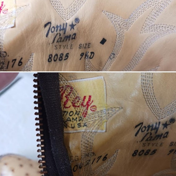 Vintage Tony Lama El Rey Ostrich Cowboy Boots Wit… - image 8
