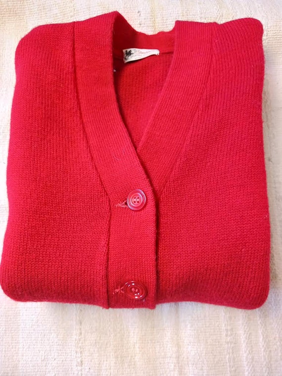 Vintage 60's Wool Letterman's Sweater Cardigan - image 10