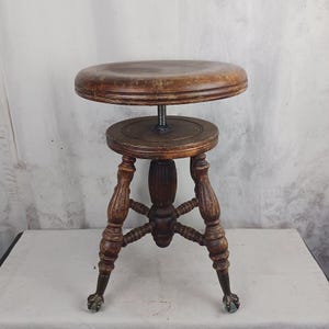 Antique Parker Chair Company Claw Foot Piano Stool 1800&#39;s.