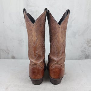 Bottes Cowboy Justin Vintage Cuir Texturé - Taille 7.5 D - Occasion En Très Bon état