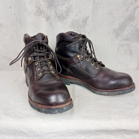 Vintage Brown Leather Chippewa Work Boots Made In… - image 1