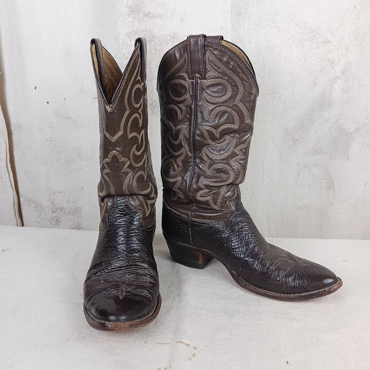 Vintage Justin Shark Skin Cowboy Boots - Men display picture 3