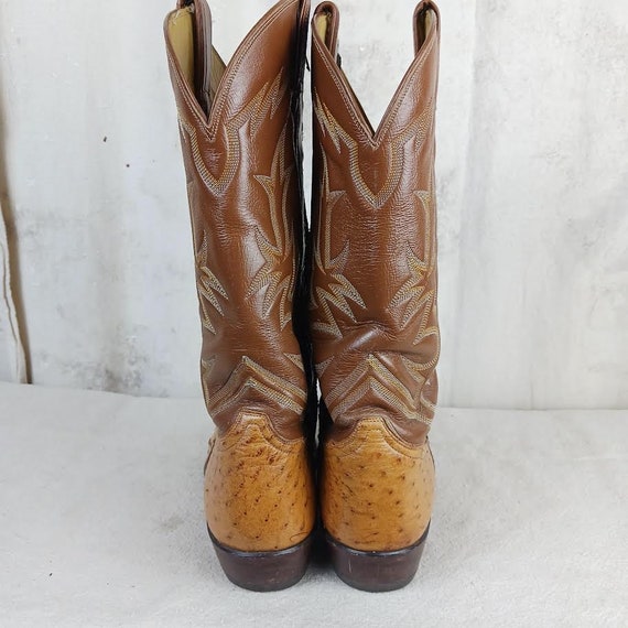 Vintage Tony Lama El Rey Ostrich Cowboy Boots Wit… - image 3