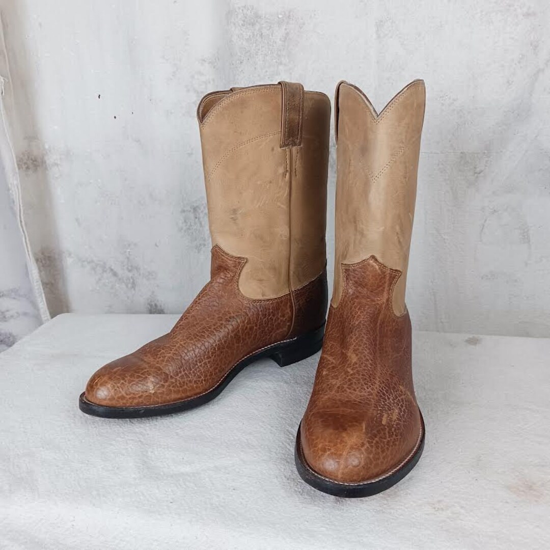 Vintage Full Leather Justin Roper Boots Made in the USA Men's Size 8 Etsy