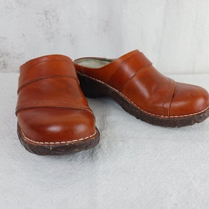 Vintage El Naturalista Brown Leather Clogs Mules Women&#39;s Size 8