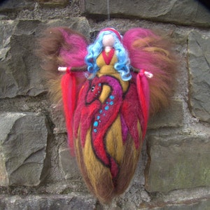 Dragon Fairy - Felted guardian angel/fairy - needle felted and waldorf inspried, wool fairy