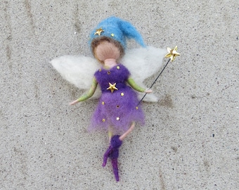 Little fairy boy Dreamer, needle felted, waldorf