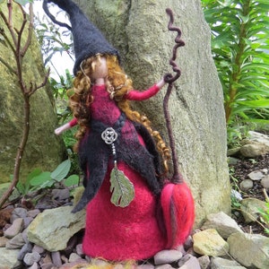 Tara - felted witch, needle felted and wet felted