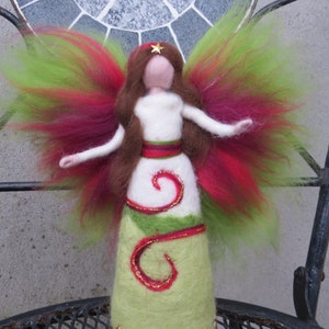 Needle felted and wet felted Christmas Angel (4 Size Options)  Waldorf, Tree topper