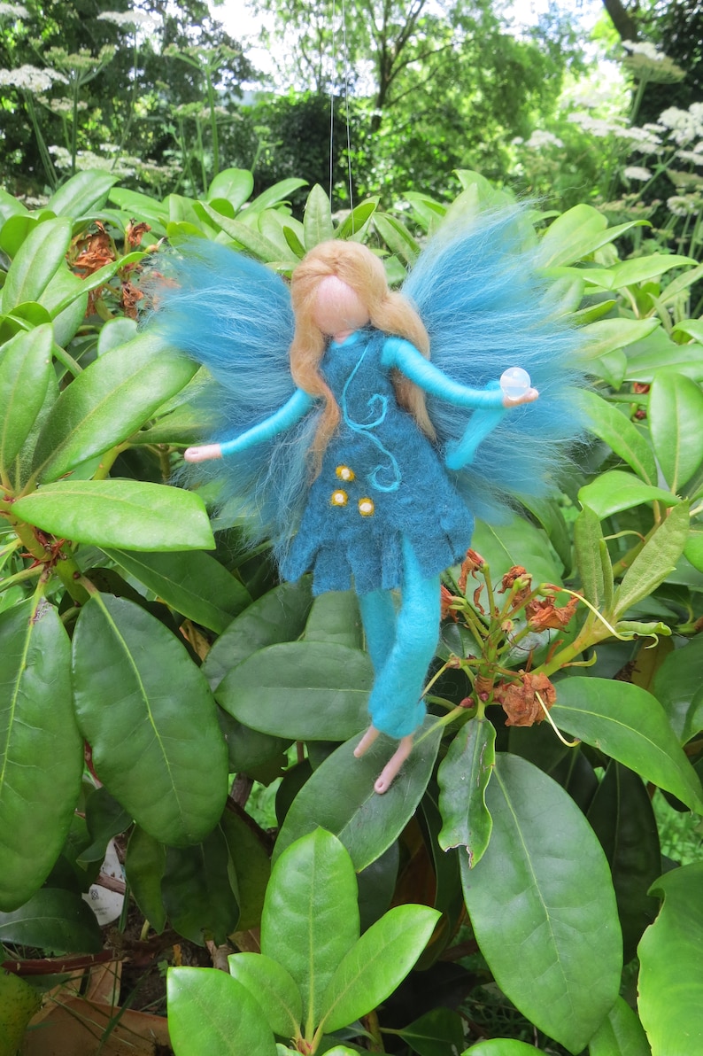 Moonstone Fairy Waldorf Inspried Wool Needle Felted Doll Etsy