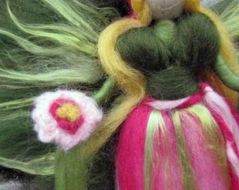 Lia, waldorf inspried wool fairy, needle felted