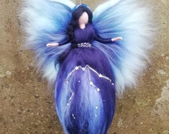 Star Sign Fairy needle felted and waldorf inspried all available, aquarius pictured