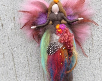 Autum Fairy, Waldorf inspried wool needle felted doll