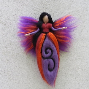 NOIR - needle felted wool fairy, waldof