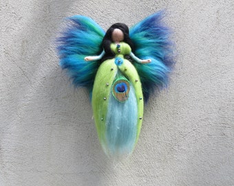 Peakhawk Fairy, Waldorf inspried wool needle felted doll