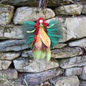 DEIRDR - Needle Felted Wool  fairy, Irish nature fairy, Waldorf inspired fairy doll, wool