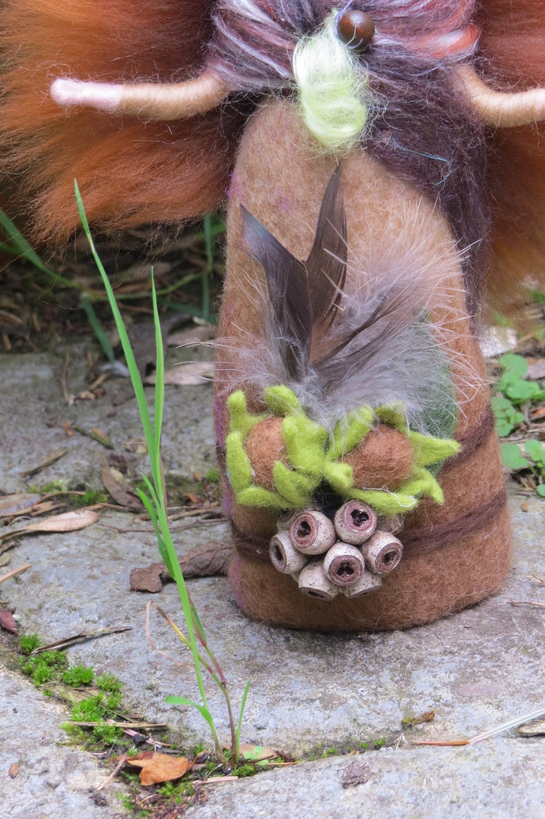 Waldorf inspried wool needle felted doll Hazelnut Fairy
