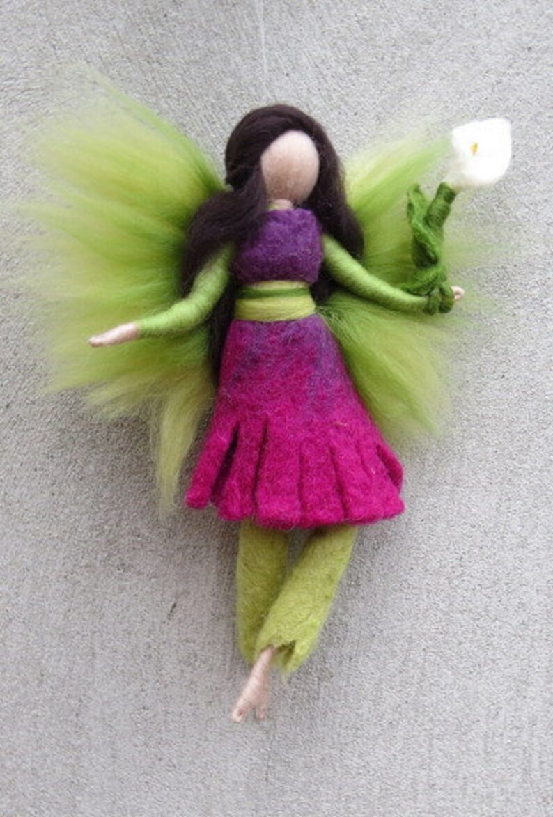 Callina Calla Fairy needle felted waldorf doll