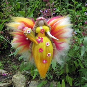 INA, School-start fairy, birthday fairy, present bringer, Waldorf inspired needle felted doll,