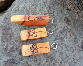 Handmade keychain, made from wood in Ireland