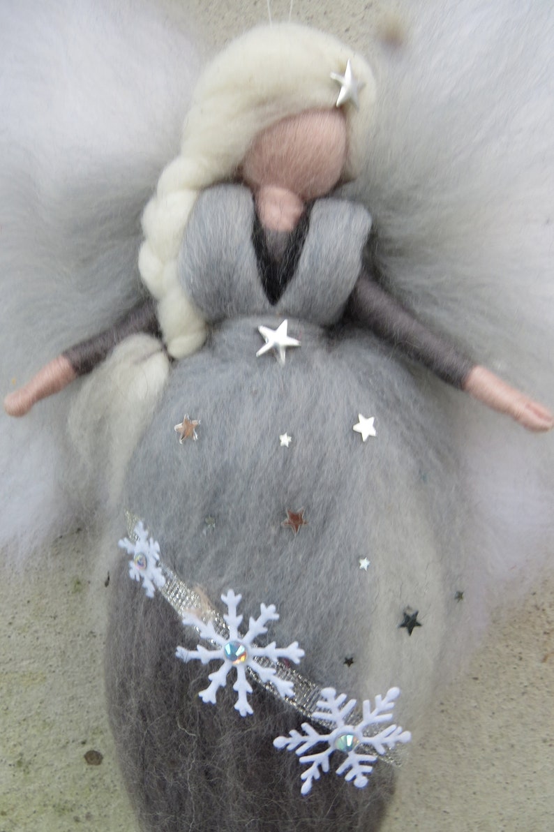 Christmas Angel needle felted from wool, Waldorf inspried, Winter Fairy image 2