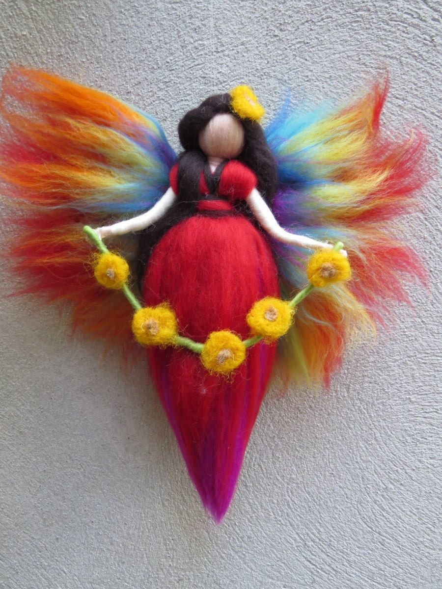 Rainbow Fairy Needle Felted and Waldorf Inspried | Etsy
