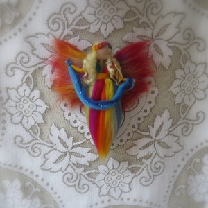 Rainbow fairy, waldorf inspired, felted wool