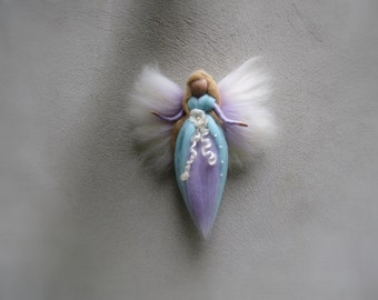 Vroni Needle Felted Wool angel, Waldorf inspired fairy doll, wool, guardian angel