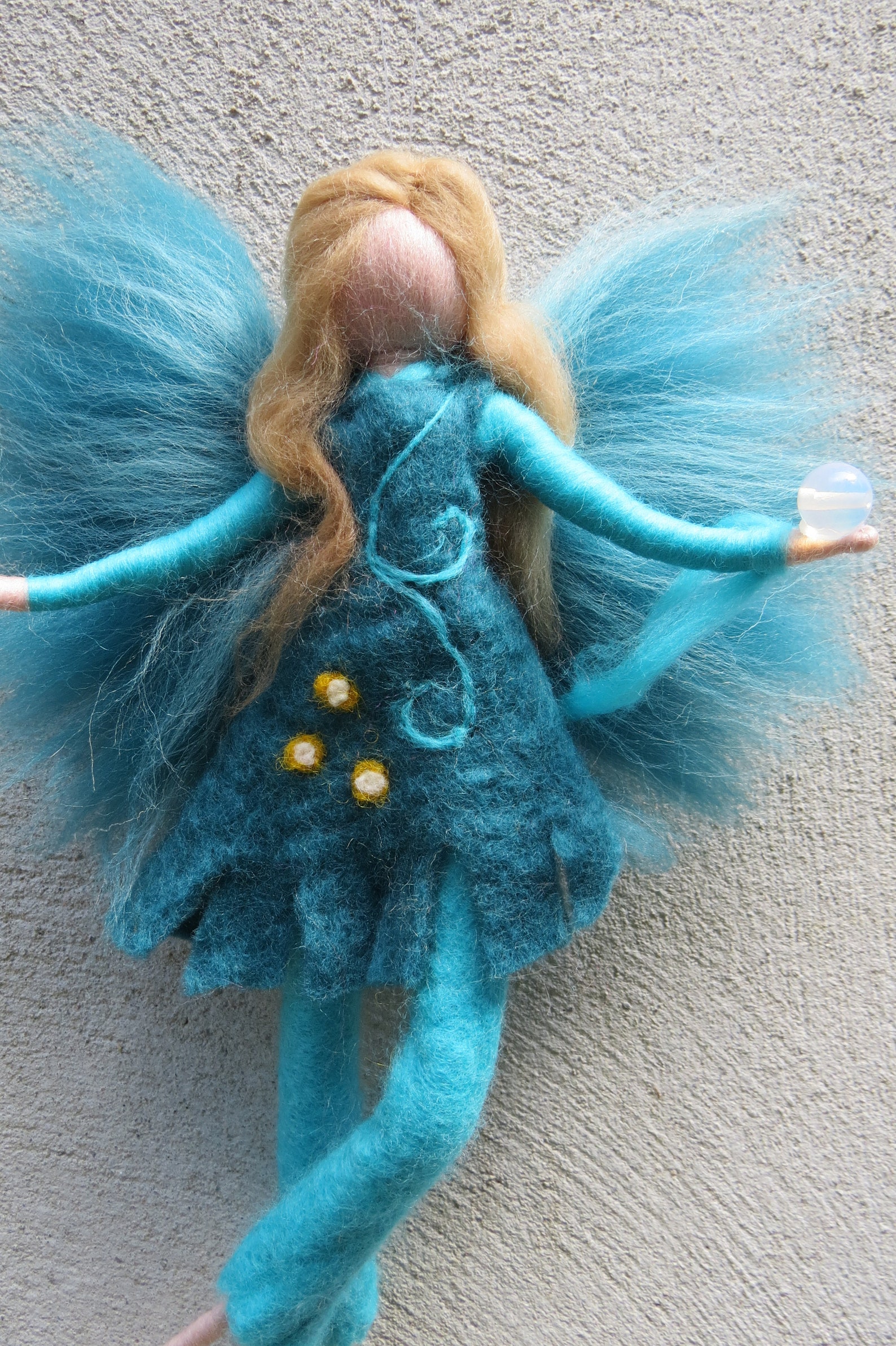 Moonstone Fairy Waldorf inspried wool needle felted doll | Etsy