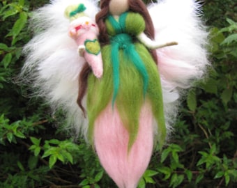 MIA, School-start fairy, birthday fairy, present bringer, Waldorf inspired needle felted doll,