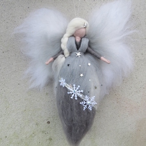 Christmas Angel needle felted from wool, Waldorf inspried, Winter Fairy