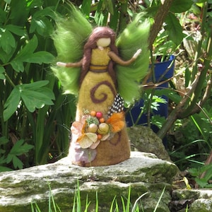 Ariyah nature fairy, Waldorf inspired fairy doll, wet and needle felted