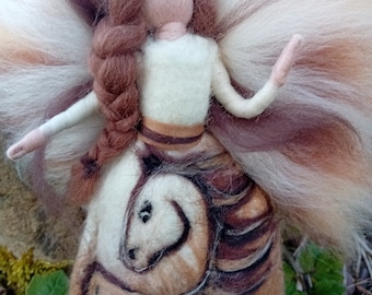 Dragon Fairy - Felted guardian angel/fairy - needle felted and waldorf inspried, wool fairy