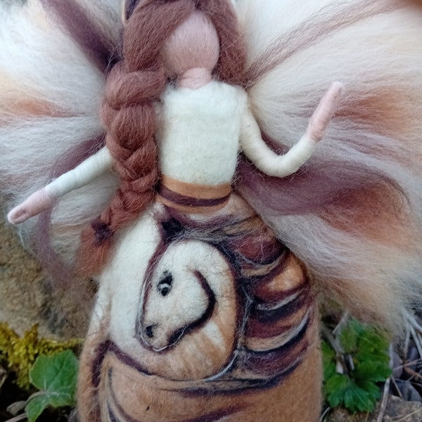 Dragon Fairy - Felted guardian angel/fairy - needle felted and waldorf inspried, wool fairy