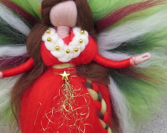 Christmas Angel needle felted from wool, Waldorf inspried