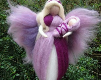 JAHNA - Needle Felted Wool angel, Waldorf inspired fairy doll, wool, guardian angel