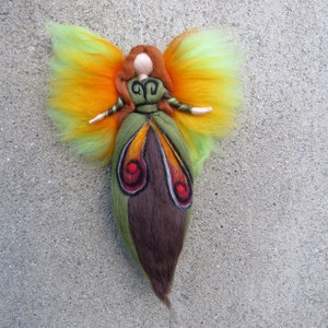 Butterfly Fairy, Irish Fairy, Waldorf inspried wool needle felted doll