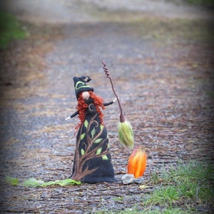 Witch IVY, waldorf inspired felted doll image 1