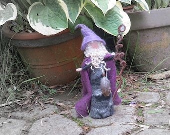 Wizard Gwaun, Waldorf inspired, needle felted doll