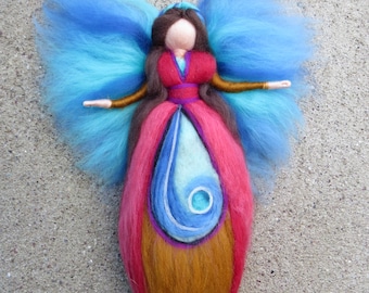 Energy Fairy, Waldorf inspried wool needle felted doll