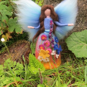 Summe Flower fairy, Waldorf inspired felted wool doll, (price for one)