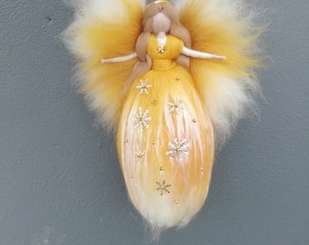 Christmas Angel needle felted from wool, Waldorf inspried