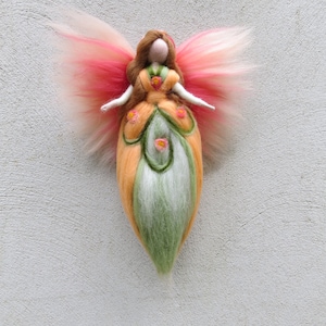 Vanda, angel, fairy, Waldorf inspried wool needle felted doll