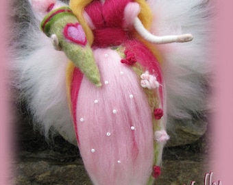 Birthday fairy INA, waldorf inspired, wool fairy