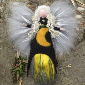 Moonshine angel, Fairy, Waldorf inspried wool needle felted doll
