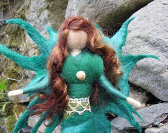 NILAE, mermaid, Waldorf doll, Wool fairy ooak