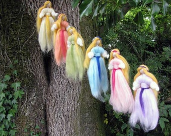 Dancing fairies - set of 3 fairies, Waldorf insprired wool fairy, Angel,